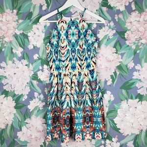 Blue Patterned Formal Dress 👗